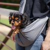 Lof grey mesh pet sling carrier for small dogs and cats