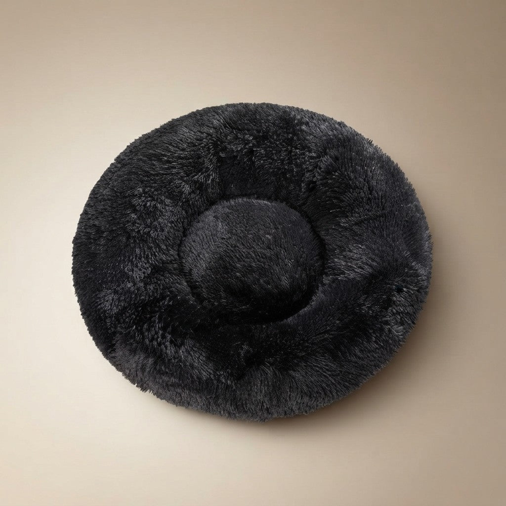 NuVora Fluffy Donut Bed – Plush Round Bed for Dogs & Cats