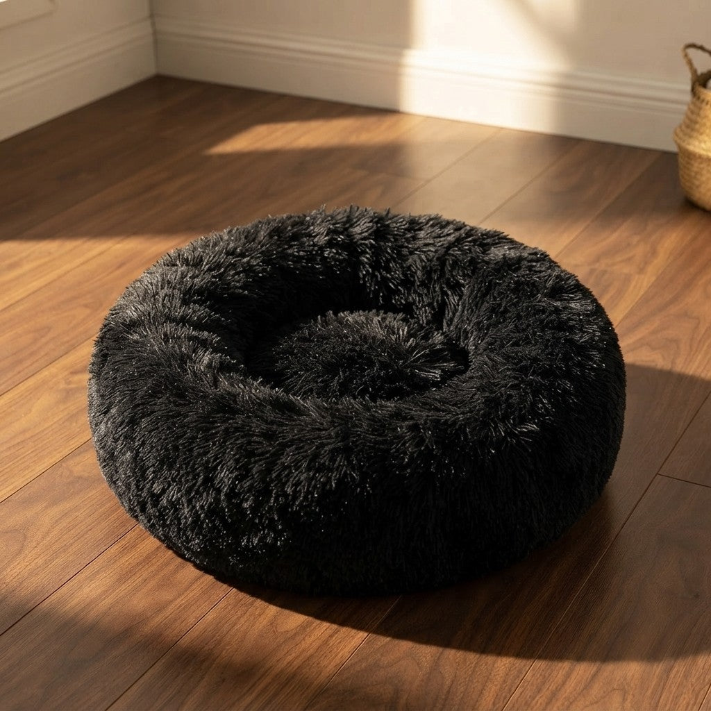 NuVora Fluffy Donut Bed – Plush Round Bed for Dogs & Cats