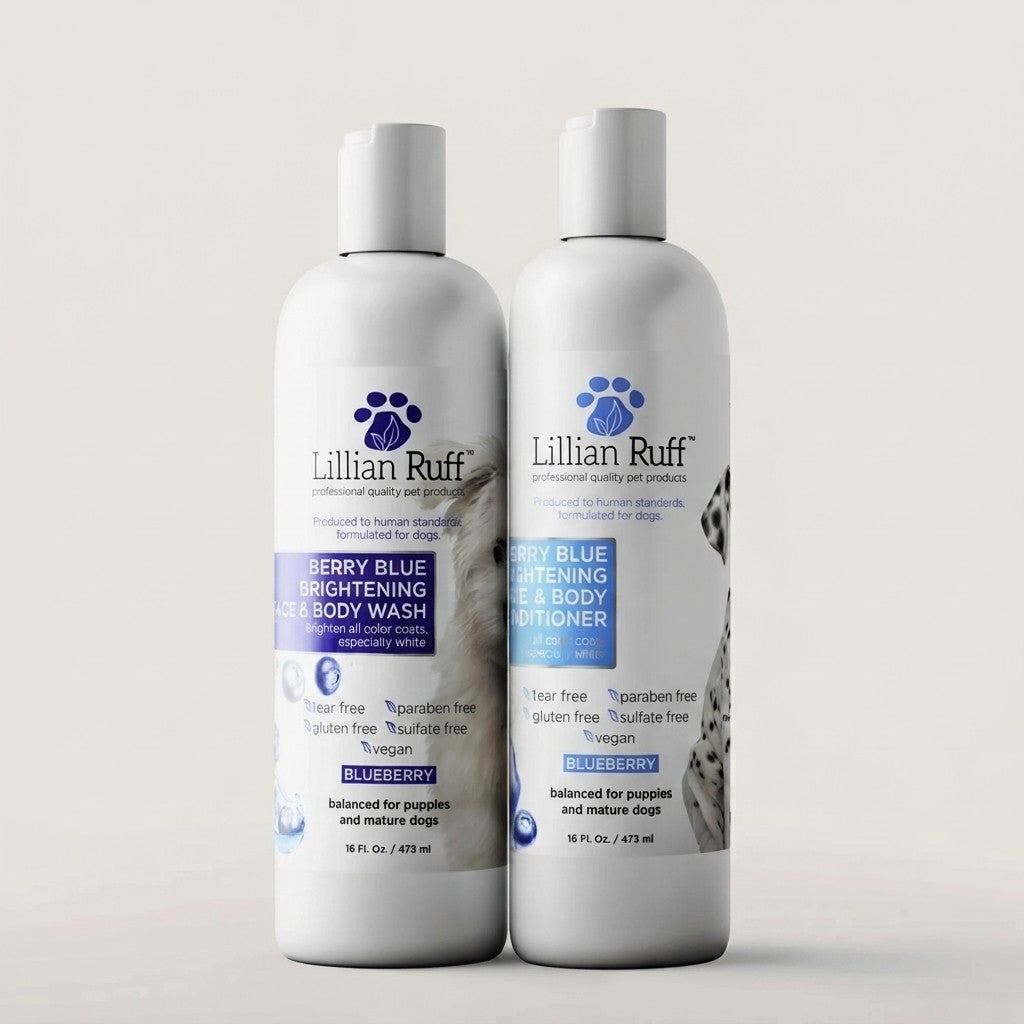 Berry Blue Brightening Shampoo & Conditioner Set by Lillian Ruff – For Dogs